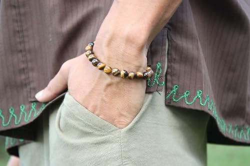 Rose Quartz Bracelet - 8mm Healing Crystal for Love, Unisex - color: 04: Yellow Tiger, style: A: 6-6.4 inches