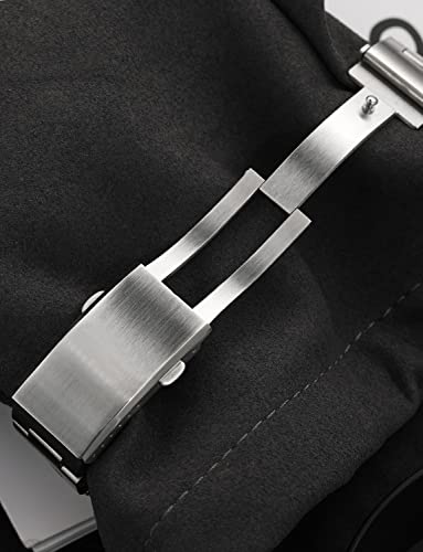 watchdives Watch Buckle 20mm Silver Fold Safety Milled Clasp Replacement Stainless Steel Watchband Clasp - color: Silver, size: 20mm