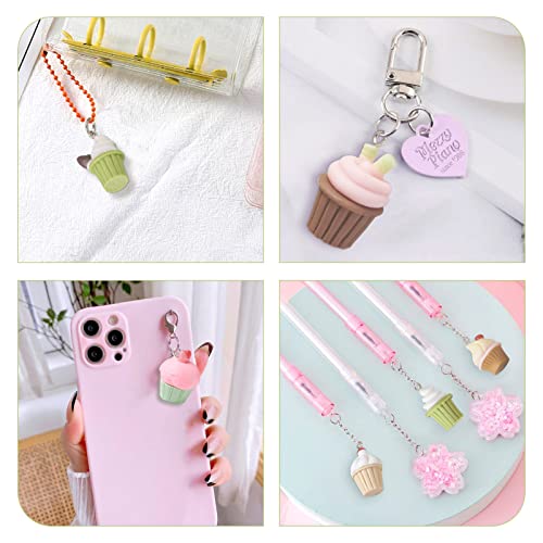 Craftdady Resin Plastic Miniature Food Snack Pendants Charms Ice Drink Juice Pendants Cute Bottle Fruit Keychain Charms Hang Ornament for DIY Craft Earring Bracelet Necklace Jewelry Making - color: Mixed Color Cupcake
