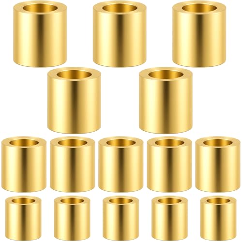 15 Pcs Sterling Silver Crimp Beads, Sterling Silver Beads for Jewelry Making, Tube Loose Beads for DIY Craft, Jewelry Making (1.2mm, 1.5mm, 2mm) - color: Gold 15pcs, size: 1.2/1.5/2mm