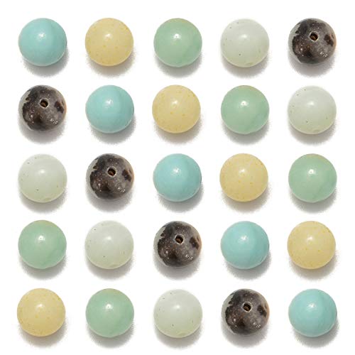 NCB 200pcs 4mm Loose Beads for Jewelry Making, Natural Semi Precious Beads Round Smooth Gemstones Spacer Beads Charms for Necklaces Bracelets (Mixedcolor Amazonite, 4mm 200Beads) - color: Mixedcolor Amazonite, size: 4mm 200Beads