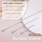 VANBARIS Silver Necklace Extenders for Women, Durable Necklace Extender Sterling Silver for Bracelet & Anklet, Adjustable & Hypoallergenic, Set of 3 Extension Chains(2+4+6 inch | Silver) - color: silver