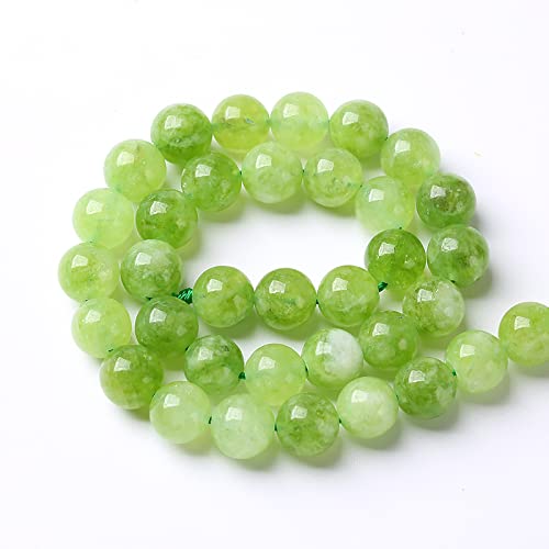 45pcs 8mm Natural Peridot Green Lace Jades Beads Round Loose Spacer Beads for Jewelry Making DIY Bracelets Crystal Energy Healing Power Stone 15 Inch (8mm, Green Peridot Jade) - color: Green Peridot Jade, size: 8mm