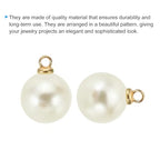 PATIKIL Pearl Charm, 100pcs Pearl Beads Faux Pearl Pendant Charm DIY for Jewelry Making Bracelets Earrings Necklace Crafts - color: Golden Beige, size: 10mm