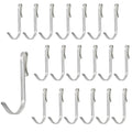 20pcs J-Shaped Stainless Steel Hanger Hooks - Clip-On, Wire Rack, Sink Grid & Shelf Hooks for Kitchen, Bedroom & Office, Silver - color: Silver, size: 0.1"