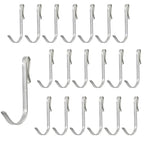 20pcs J-Shaped Stainless Steel Hanger Hooks - Clip-On, Wire Rack, Sink Grid & Shelf Hooks for Kitchen, Bedroom & Office, Silver - color: Silver, size: 0.1"