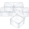 Jetec 6 Pieces Mini Plastic Clear Beads Storage Containers Box for Collecting Small Items, Beads, Jewelry, Business Cards, Game Pieces, Crafts (2.5 x 2.5 x 1.6 Inch) - size: 2.5 x 2.5 x 1.6 Inch