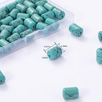 Natural Blue Turquoise Cylinder Tube Beads 10x14mm 38cm/str Loose Semi Gemstone Stone Beads for Making Bracelets Necklace - color: Blue Turquoise