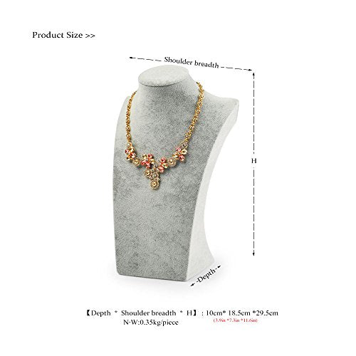 Oirlv Velvet 3-Dimensional Jewelry Stand Necklace Pendant Chain Jewelry Bust Display Holder/necklace bust (H:11.42") - size: H11.42"
