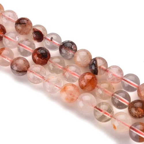 6mm Red Hematoid Quartz Stone Beads Natural Crystal Gemstone Round Loose Beads for DIY Jewelry Making 15"/Strand - color: Red Hematoid Quartz, size: 6mm