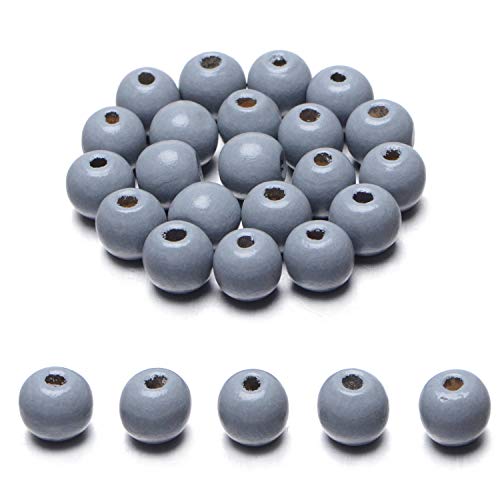 AD Beads Wood Spacer Loose Wooden Craft Beads Big Hole Beads Assorted for Necklace Bracelet Craft Making Decoration 10x12mm 100pcs, Gray - color: Gray, size: 10x12mm 100pcs