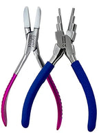 Premium German 2 EA Jewelry Pliers Including 6 in 1 Bail Making Pliers Jewelry Bail Pliers,Nylon Nose Pliers for Jewelry Making Beading Looping Shaping Wire DIY Crafts