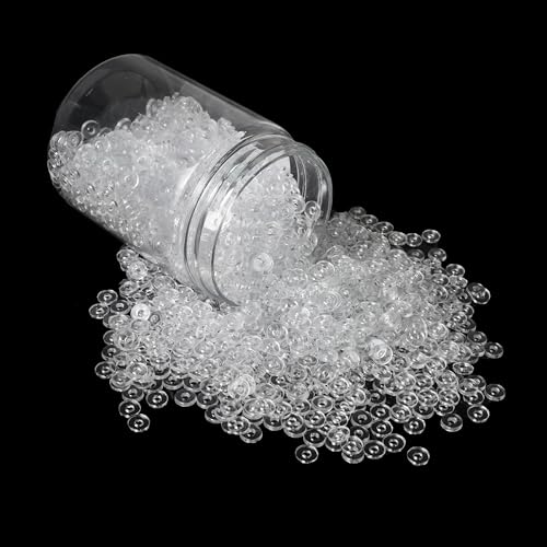 Mandala Crafts Clear Heishi Beads 6mm – 3000 Flat Polymer Disc Clay Beads for Adult Jewelry Making Spacer Beads, Bracelets, Necklaces, and Earrings - color: Clear, size: 6mm 3000 PCs