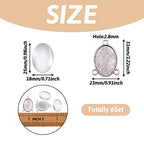 FASHEWELRY 6 Sets Tibetan Style Alloy Oval Bezel Pendant Trays with Glass Cabochons 3 Loops Base Connector Settings for DIY Jewelry Making - color: 25x18mm-6 Sets