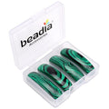 BEADIA Natural Curved Malachite Stone Beads 36x10mm 4pcs for DIY Bracelet Jewelry Making - color: Malachite