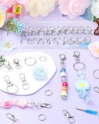 FIVEIZERO 60PCS Silver Swivel Snap Hooks and Key Rings Kit, 30PCS Keychain Clip Hooks, Lobster Clasps, 30PCS Key Chain Rings, KeyRings for Crafts, Jewelry Making and DIY - color: plain