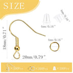 Hypoallergenic Earring Hooks, Ear Wires Fish Hooks, 600 Pcs Gold and Silver Earing Making Supplies Kit with Earring Backs and Jump Rings for DIY Jewelry Making (Gold+Silver) - color: Gold+SIlver