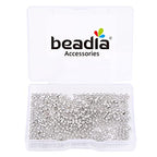 BEADIA Platinum Plated Crimp Beads Non Tarnish 2.5mm 600pcs for Jewelry Making Findings - color: Crimp Beads Platinum, size: 2.5mm