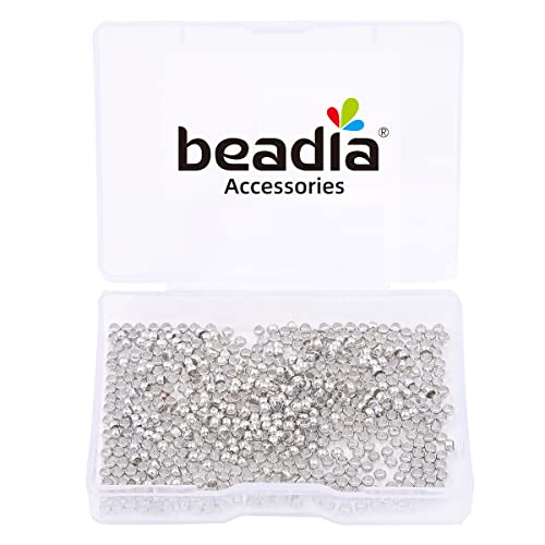BEADIA Platinum Plated Crimp Beads Non Tarnish 2.5mm 600pcs for Jewelry Making Findings - color: Crimp Beads Platinum, size: 2.5mm