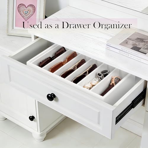 Velvet Sunglass Organizer Tray, Stackable Glasses Case for Drawer, Eyeglasses Watches Jewelry Display Holder Women Men