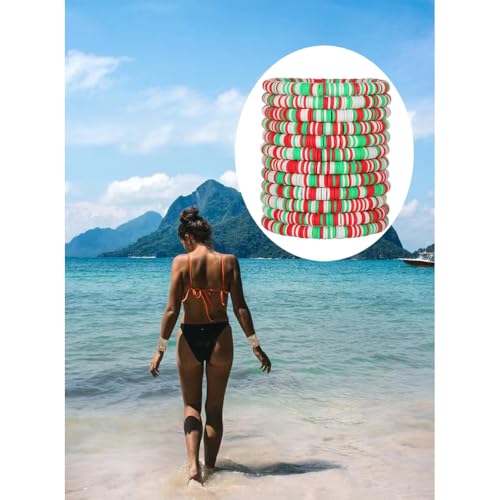 12pcs Friendship Bracelets Beaded Bracelets Heishi Bracelet Cute Bracelets Stack Vinyl Clay Disc Bead Surfer Stretch Summer Beach Bracelets For Women Preppy Bracelets - color: B-color 9