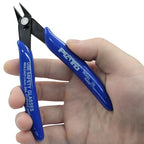 Murtenze 3 Pack 170ii Wire Flush Snips Micro Wire Cutters, Blue Nippers Diagonal Cutters 3D Printer Filament Pliers Tool for Cutting Electronics,Wires(5 Inch, Dark Blue) - color: Dark Blue