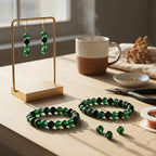 DandS ltd Crackle Lampwork Glass Beads for Jewelry Making, Dark Green, Vibrant DIY Bracelets, Necklaces, Earrings, Beading Supplies & Craft Kits for Handmade Jewelry, 80pcs 0.39 inch (10mm), #J234-10 - color: Dark Green