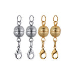 Magnetic Jewelry Clasp for Bracelet Necklace 8mm Nail Sand Scrub Finishes Round Design Gold/Silver Color - color: Nail-sand Gold and Silver