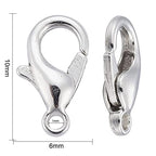 HDSupplies 100 Pieces - Lobster Clasps - Silver Tone - 10x6mm / 1mm Hole - color: Silver Tone, size: 10x6mm