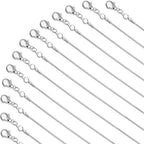 Paxcoo 30 Pack Bulk Necklace Chain Silver Plated Necklace Snake Chains for Jewelry Making, 1.2 mm (24 Inches) - size: 24 Inches