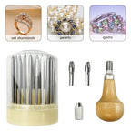 Flylin 23Pcs Beading Tools, Metal Handmade Beader Set for Diamond Stone, Professional Jewelry Setting Graver, Stone Setting Beading Tool Kit for DIY Crafting Jewelry Making