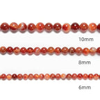 122Pcs(2 Strand/Set) 6mm Pink Fuchsia Stripe Agate Smooth Round Beads Natural Stone Beads AAA Grade Premium Round Gemstone Genuine Real Stone Loose for DIY Bracelet Jewelry String Making - color: Rose Red Stripe Agate, size: 6mm