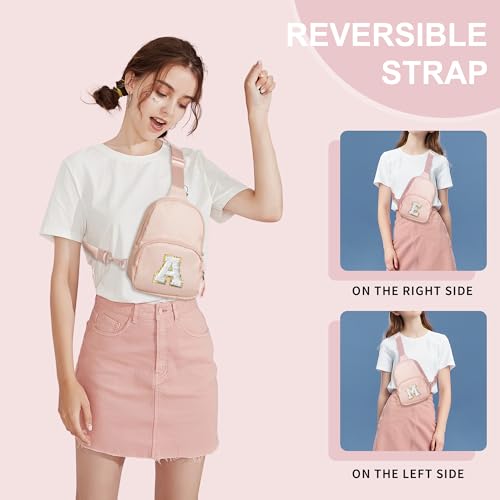 YOOLIFE Crossbody Bags for Girl, Girls Women Birthday Gifts Monogram Sling Bag Crossbody Bags for Women Girls Preppy Stuff Gifts for 8-12 Fanny Packs Best Friend Birthday Gift (Pink C) - color: Pink, style: C
