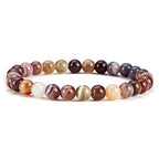 Cherry Tree Collection - Small, Medium, Large Sizes - Gemstone Beaded Bracelets For Women and Men - 6mm Round Beads - color: Botswana Agate, size: Small