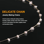 KYUNHOO 5 Meters Brass Jewelry Making Chains Light Pink Natural Gemstone Supplies Gold Plated Chain Bulk for DIY Jewelry Findings - color: Natural Stone-Light Pink