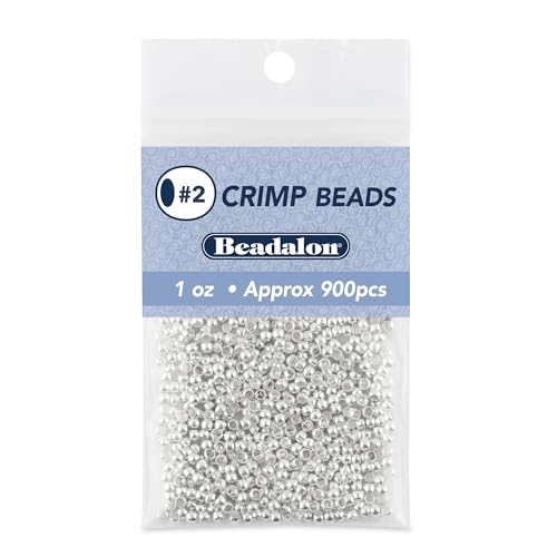 Beadalon Crimp Beads, Size #2, Silver Plated, 1 oz, Approx. 900 pc - color: Silver, size: Size #2, 900 pc