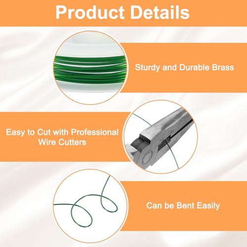 HARFINGTON 5ft Jewelry Wire, 18 Gauge (1mm) Brass Craft Soft Metal Tarnish Resistant Copper Beading Wire for Jewelry Making Supplies Crafting, Green - color: Green, size: 18 Gauge x 5ft