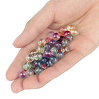 70PCS Natural 8MM Healing Gemstone, Fluorite Energy Stone Round Loose Beads, Semi-Precious Crystal Beads with Free Elastic String for Jewelry Making DIY - color: Fluorite