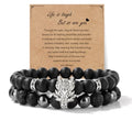 Natural Stone Bracelet 8mm Mens Black Beaded Bracelets Hematite Obsidian Onyx Lava Beads Bracelet Healing Crystal Bracelet for Men - style: Dragon