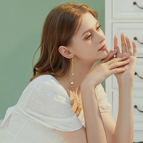 UNICRAFTALE About 30pcs 60mm Golden Chain Extension Necklace Extension Chain with Heart Charms Stainless Steel Chains Extender for Jewelry Making Supplies