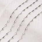 Jabogrii 13 Feet Silver Stainless Steel Jewelry Making Chains Bulk Handmade Heart Chain for Jewelry Making - color: Heart Silver