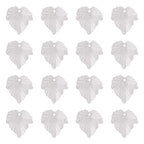 Crafans 50Pcs Frosted Acrylic Leaf Charms 24x22.5x3mm Transparent Plant Pendants Clear Autumn Maple Leaves Beads Charms for Jewelry Making (White) - color: White