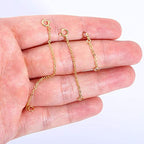 14K Gold Necklace Extender 925 Sterling Silver Chain Extension Necklace Bracelet Anklet Extender for Jewelry Making（1 2 3 inch） - color: A-14K Gold（1 2 3 inch）