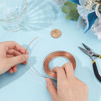 BENECREAT 19.7FT 26 Gauge Flat Pure Copper Wire, 2.5mm Wide Flat Bezel Wire Tarnish Resistant Jewelry Wire for DIY Jewelry Craft Making - size: 2.5mm