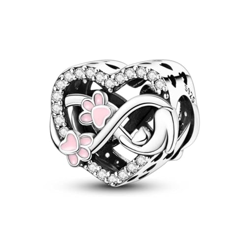 LAZA 925 Sterling Silver Charm for Bracelet Necklace Dangle Love Mom Butterfly Party Charm Beads Pendants DIY Jewelry for Women - color: Love Cat Paws