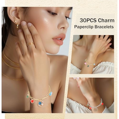Wurosi 30PCS 18K Gold Plated Charm Bracelet Chains 6.3Inch Stainless Steel Bracelets Chain Bulk Link Bracelet with Lobster Clasps for Women DIY Bracelets Crafts Supplies(Gold+Silver) - color: Bracelets 30 PCS Gold+Silver