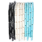 1 Box 192PCS 4x13MM Cylinder Stone Beads Strands with Hole Synthetic Turquoise Column Gemstone Tube Shaped Loose Spacer Bead Bulk for Jewelry Making Bracelets Necklaces DIY Crafts Supplies - color: 3 Color Mix