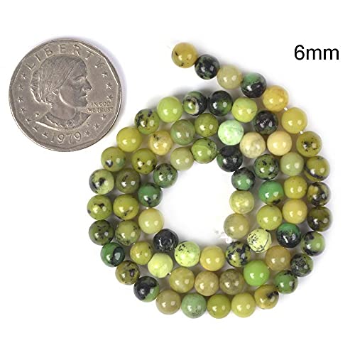 Natural Australian Chrysoprase 6mm Gemstone Round Loose Beads Strand for DIY Bracelet Necklace Jewelry Making Bead - color: Australian Chrysoprase, size: 6mm