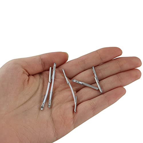 200PCS 1Inch and 1.8Inch White Elastic Barbed Cord Stretch Loop Band with Metal Ends, Stretch Cord with Metal Ends, Metal Barbs Barbed Fasteners for Binding Hanging Findings
