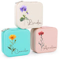 Ajiangwu Mothers Day Gifts for Mom,Personalized Travel Jewelry Case with Custom Name,Small Jewelry Organizer for Rings, Necklaces, Bracelets, Earring,Bridesmaid Proposal Gifts Ideas - color: Design 2